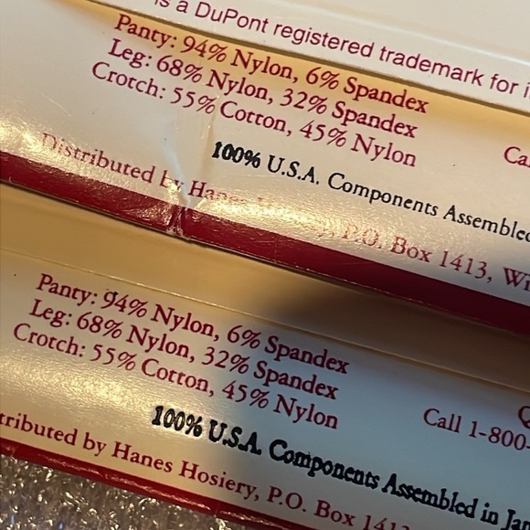 2 vintage Hanes Alive Support size B Black and Navy Pantyhose hose stockings - Picture 8 of 10